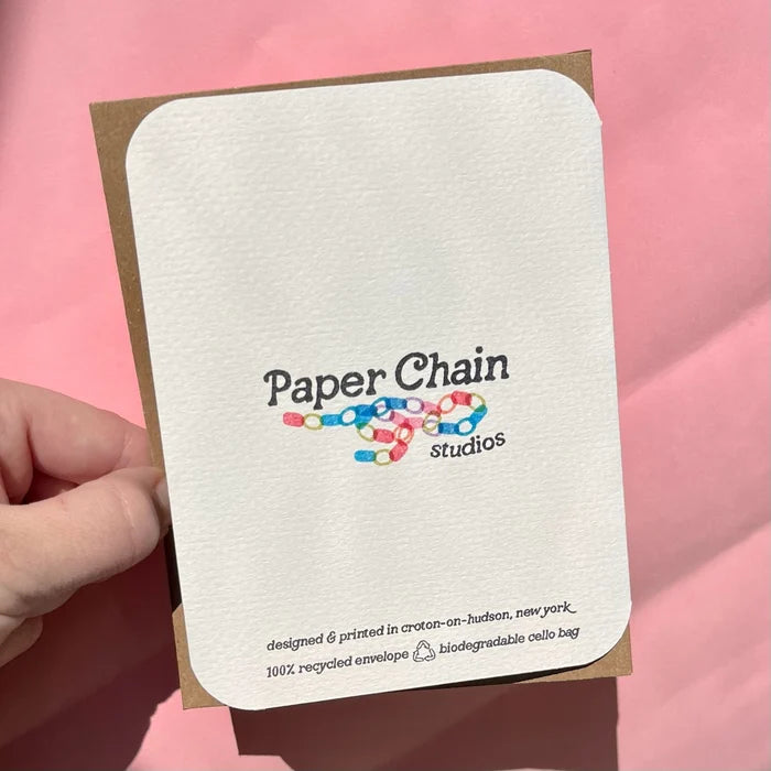 Paper Chain Studios Pink Ducky Welcome Baby Greeting Card