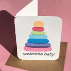 Paper Chain Studios Welcome Baby Greeting Card