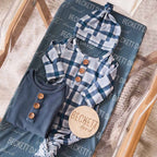 Paxton's Plaid Baby Knot Gown & Hat Set