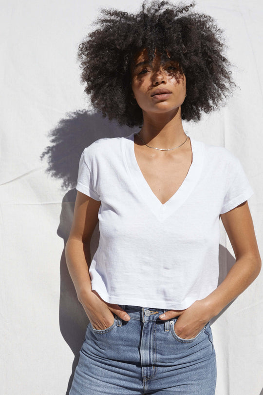 perfectwhitetee Alanis Recycled Cotton V-Neck -  Multiple Colors!