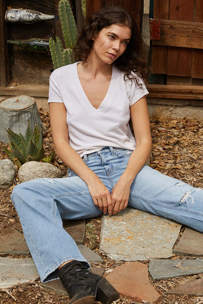 perfectwhitetee Alanis Recycled Cotton V-Neck -  Multiple Colors!