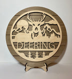 Personalized deer sign, personalized wood sign home decor