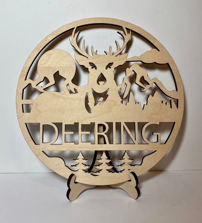 Personalized deer sign, personalized wood sign home decor
