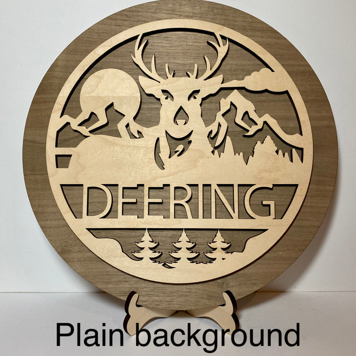 Personalized deer sign, personalized wood sign home decor