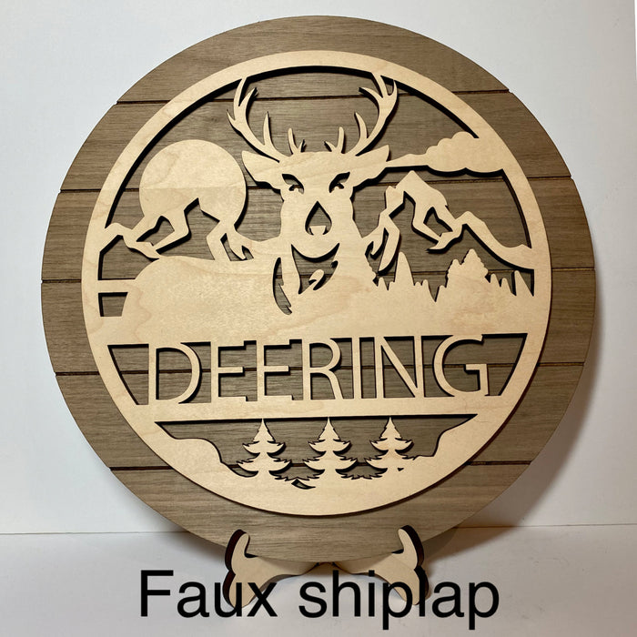Personalized deer sign, personalized wood sign home decor