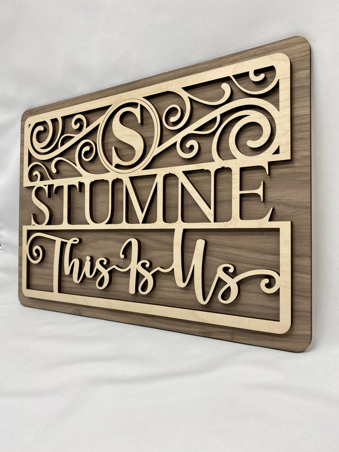 Personalized family sign, personalized wood sign monogram sign, this is us