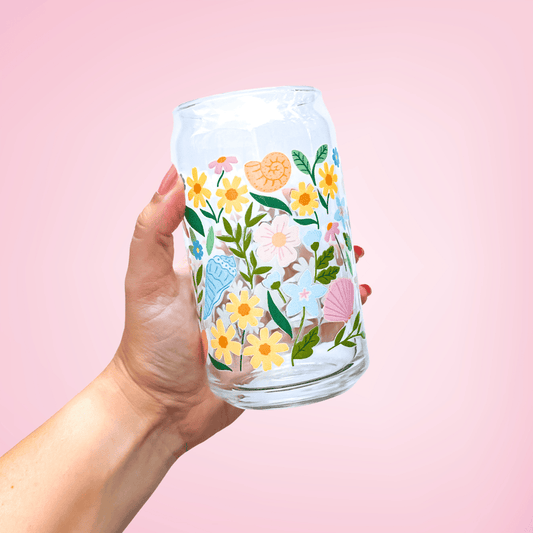 Petals and Shells 16 oz Glass