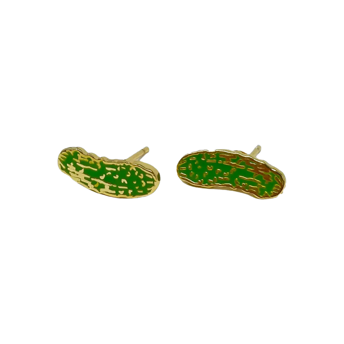 Pickle Enamel Post Earrings