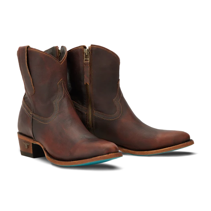 Plain Jane Bootie by Lane Boots Cognac| Bourbon Cowgirl