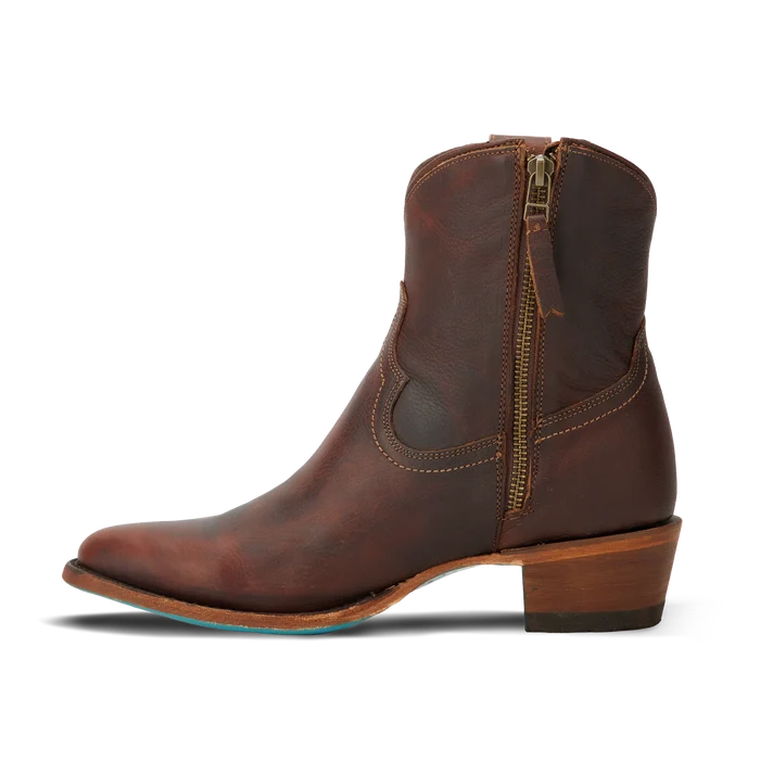 Plain Jane Bootie by Lane Boots Cognac| Bourbon Cowgirl