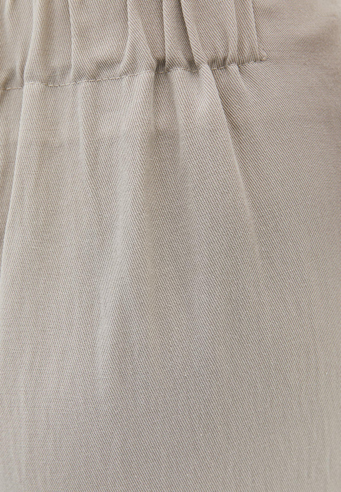 Pleated Ultra High Waist Wide Leg Pants - FEATHER GRAY