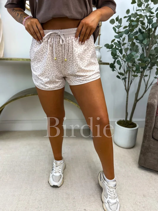 PREORDER: Active Shorts in Honey Leopard // LIMITED STOCK