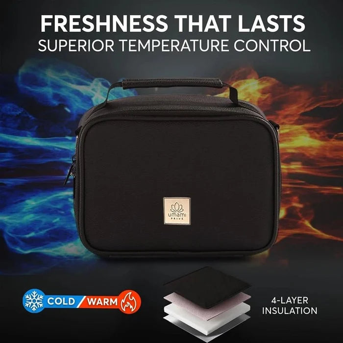 Prive Leather Thermal Insulated Lunch Bag – Deep Black