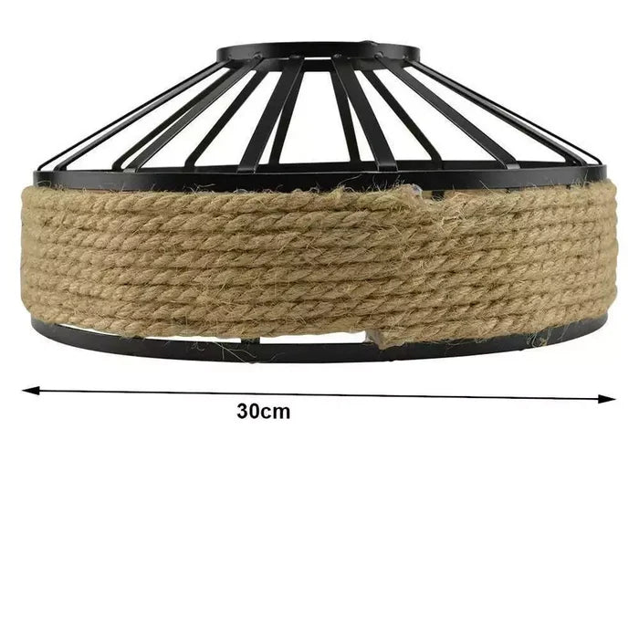 Rattan Style Boho Hemp Lampshade E27 Eco-friendly Lighting~5941