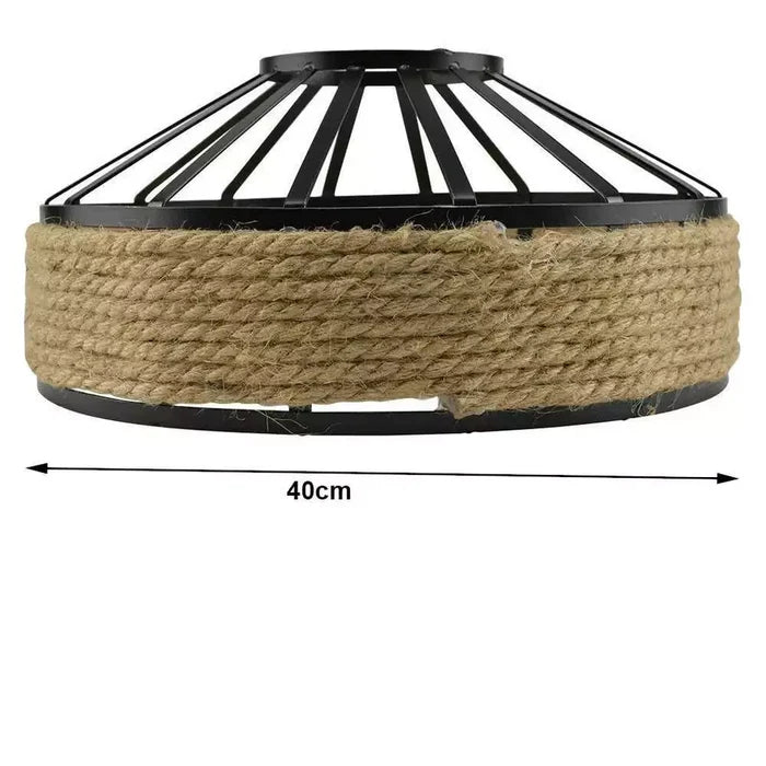 Rattan Style Boho Hemp Lampshade E27 Eco-friendly Lighting~5941