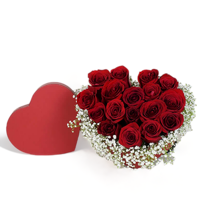 Red Rose Valentine’s Day Hand-Tied Bouquet – gift basket with this hand-tied bouquet features 17 stunning roses and this gift set features 17 roses