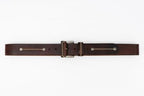 Reddish-Brown Trachten Belt with Decorative Stitching