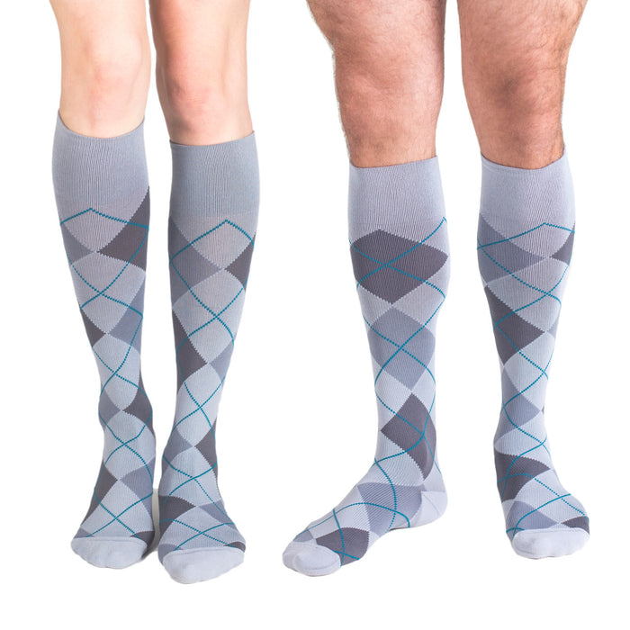 Rejuva Argyle Compression Knee High 15-20mmHg - Compression Level: Moderate 15-20 MmHg - Unisex - Knee