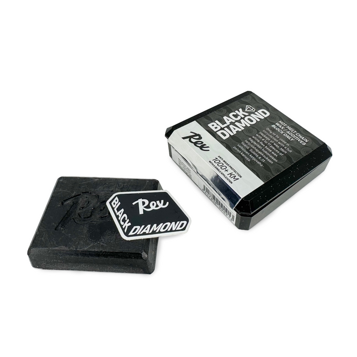 A product picture of the Rex Black Diamond Bike Chain Hot Wax Black Friction Modifier | 40g