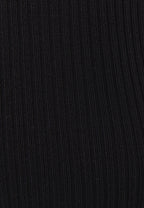 Ribbed Tank Top With Boat Neck - BLACK