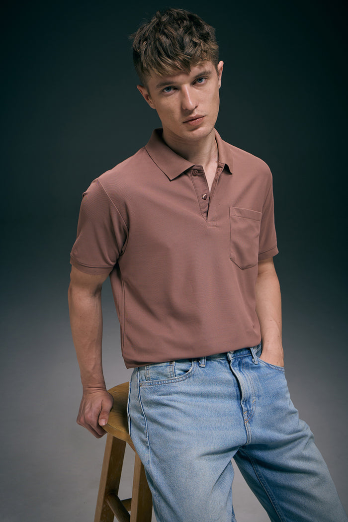 Rich Maroon Smart Tech Pocket + Polo T-shirts Maxzone Clothing
