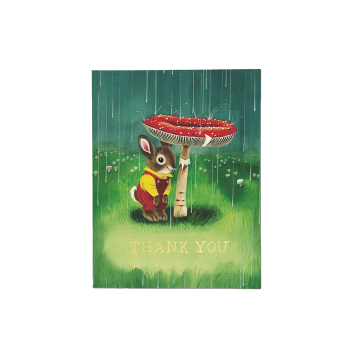 Richard Scarry Bunny and Mushroom Thank You Card