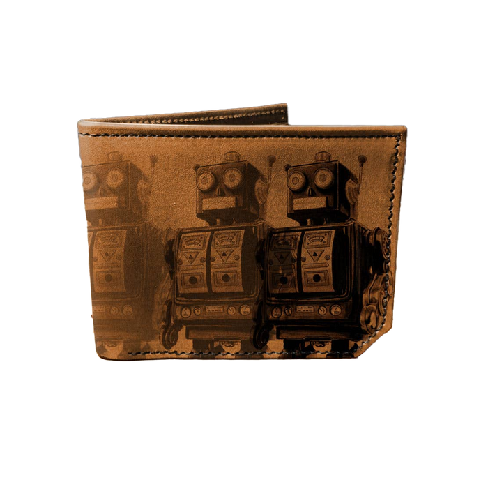 Robots - Printmaker Leather Wallet