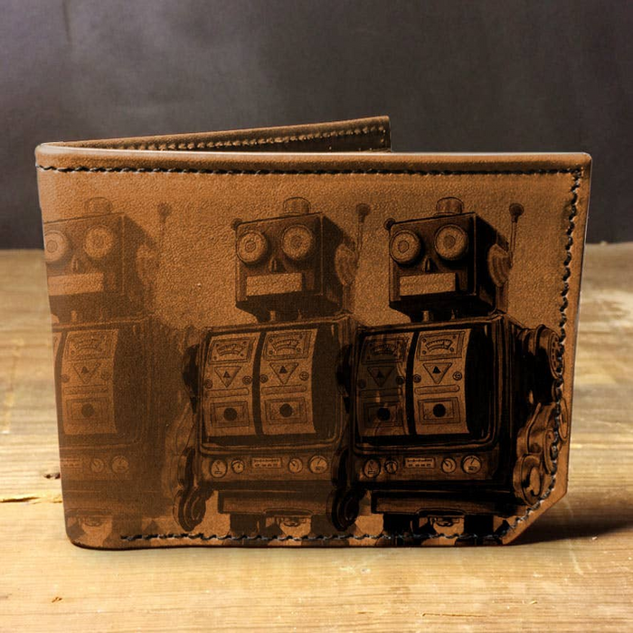 Robots - Printmaker Leather Wallet