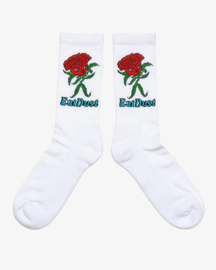 Rose Socks Cotton White