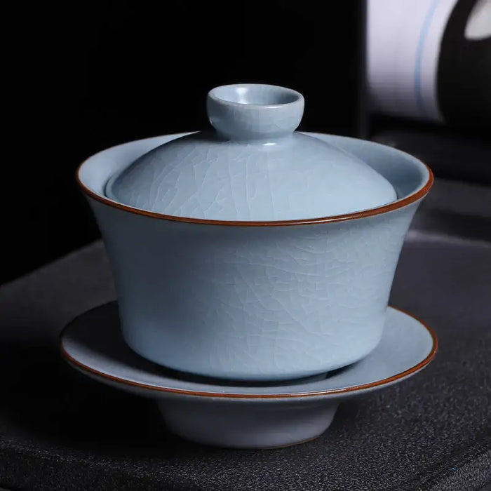 Ru Yao Kiln Gaiwan, Cup, Pitcher, and Strainer Set - King Tea Mall