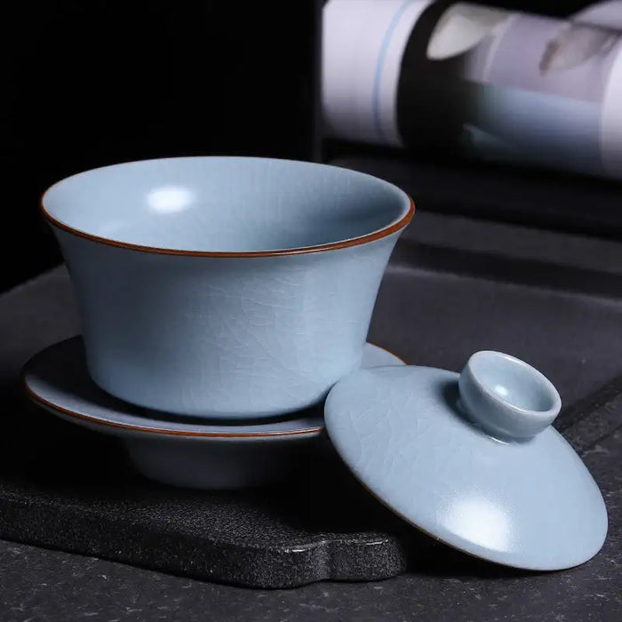 Ru Yao Kiln Gaiwan, Cup, Pitcher, and Strainer Set - photo 4