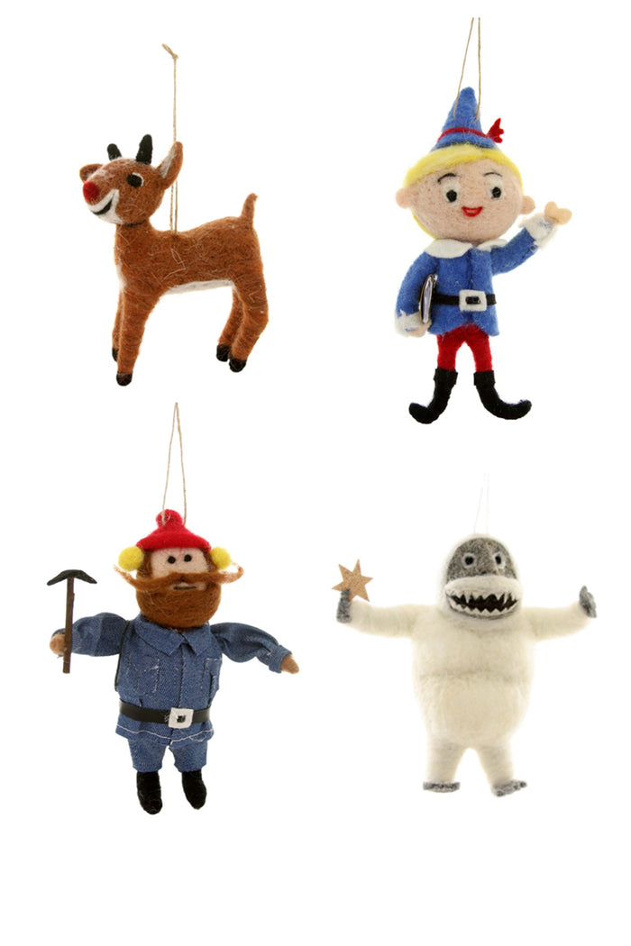 Rudolph Hermey Yukon Cornelius Abominable Snowman Felt Ornament Set