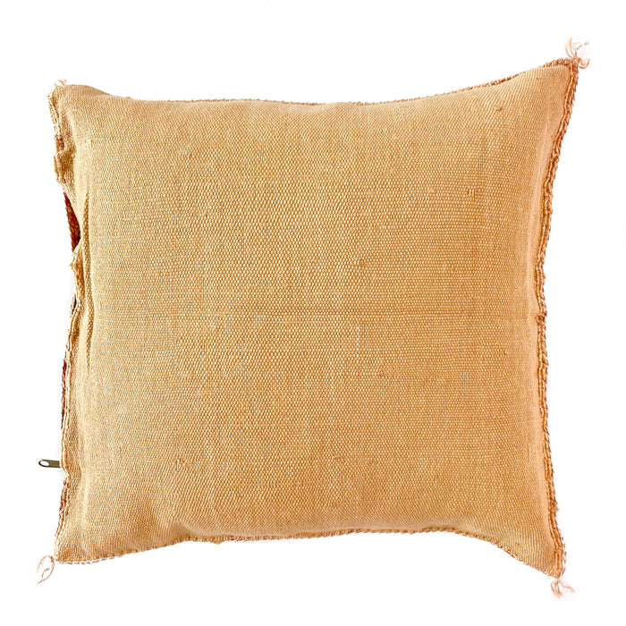 Sandstone V Artisanal Handmade Moroccan embroidered cactus silk sabra pillow orange handwoven