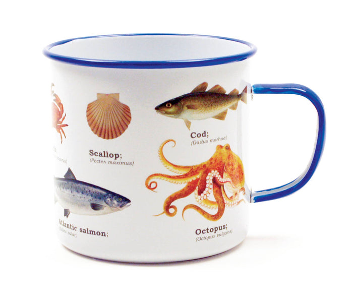 Sea Life Enamel Mug