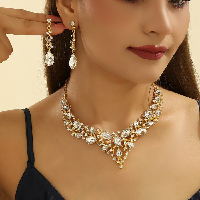 SET696 - Crystal Water Drop Necklace Set