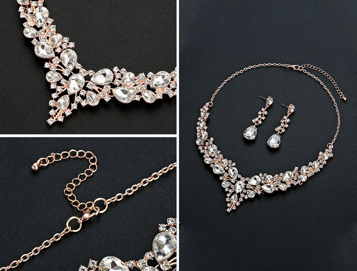 SET696 - Crystal Water Drop Necklace Set