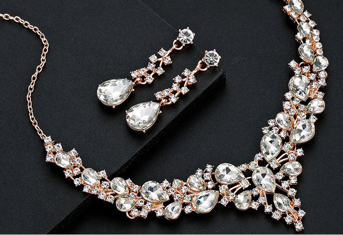 SET696 - Crystal Water Drop Necklace Set
