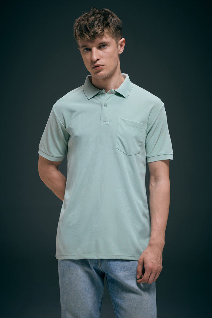 Sky Blue Smart Tech Pocket + Polo T-shirts Maxzone Clothing