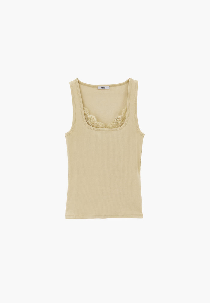 Sleeveless Bodycon Tank Top with Square Neckline - BOG