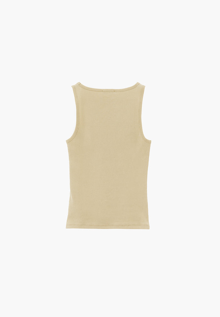 Sleeveless Bodycon Tank Top with Square Neckline - BOG