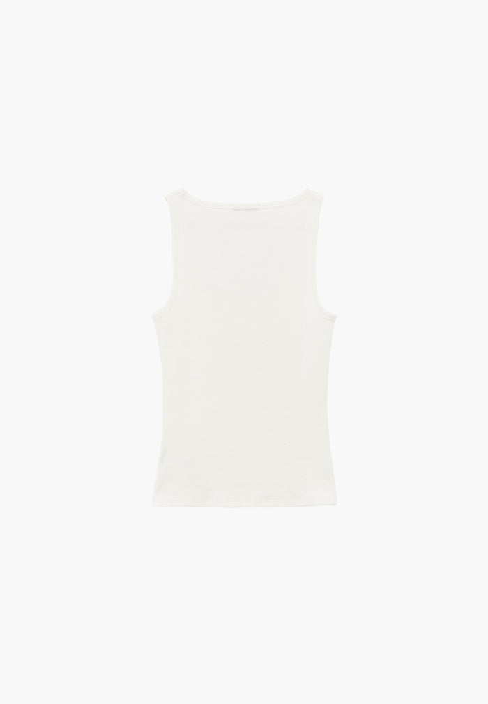 Sleeveless Bodycon Tank Top with Square Neckline - ICE MILK