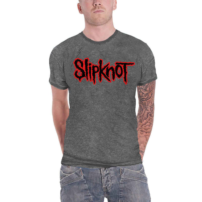 SLIPKNOT - LOGO - Burnout T-Shirt Grey