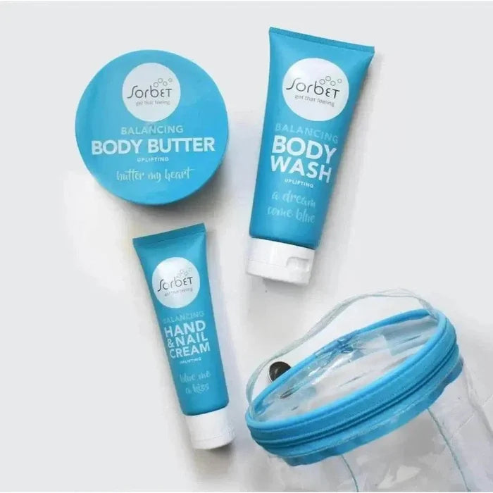 Sorbet Body Butter Balancing 400ml jar with starflower oil and rosemary for deep hydration and balanced skin