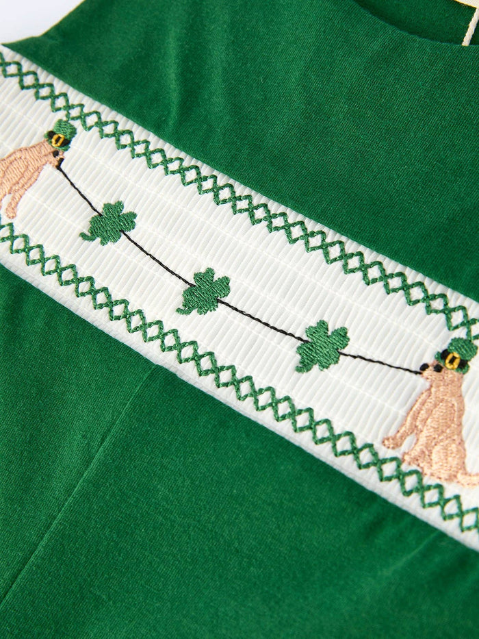 St. Patrick’s Day Shamrock Puppy Romper