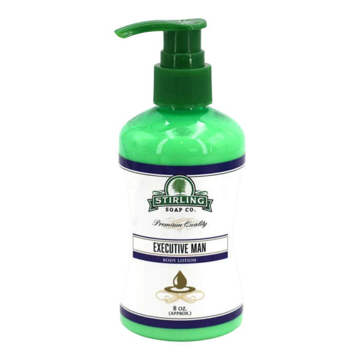 Stirling Soap Co. Executive Man body lotion i grønn flaske med pumpe