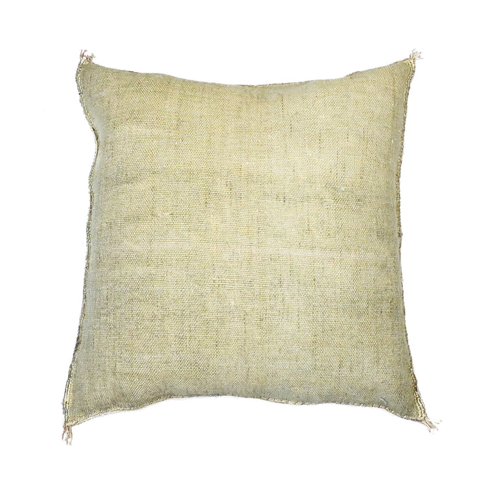 Moroccan embroidered cactus silk sabra pillow gray