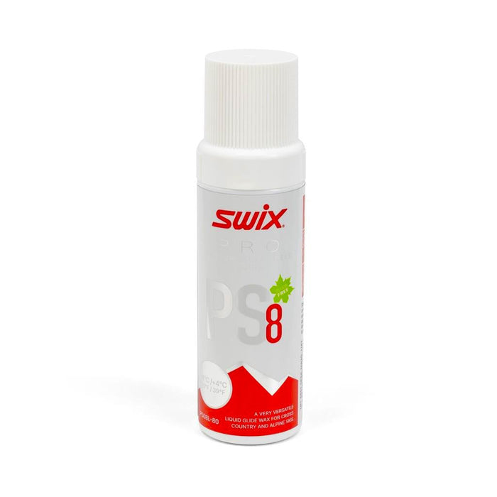 A product picture of the Swix PS8 Red Liquid Glide Wax (-4C/4C) | 80ml