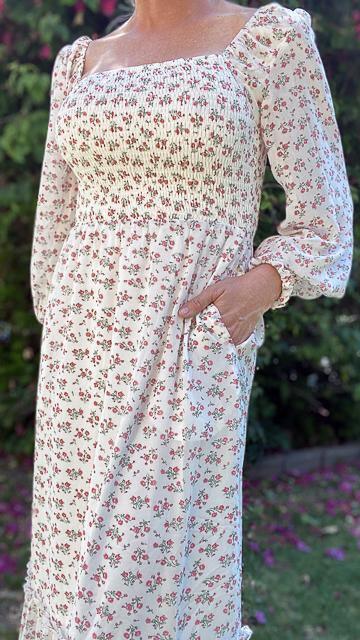 Tallulah Square Neck Ditsy Floral Midi Dress by www.thehouseofblondie.com