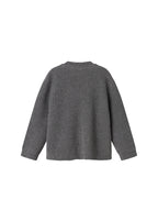 Dark grey knitted cardigan for children with buttons and pockets