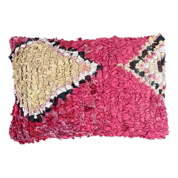 Tawny II Moroccan Boucherite Berber Lumbar Pillow pink red